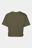 Ayacucho Cropped Mini Embroidery Tee Dames Olive Green