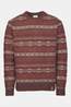 Ayacucho Coniston Fair Isle Crew Neck Trui dark brown/copper