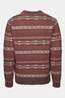 Ayacucho Coniston Fair Isle Crew Neck Trui dark brown/copper