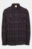 Ayacucho Ember Heavy Flannel Check Longsleeve Overhemd dark blue/brown