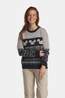 KAVU Wood Valley Gebreide Trui Dames black/white