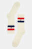 Alfredo Gonzales Merino Athletic Stripe Wandelsok off white/red